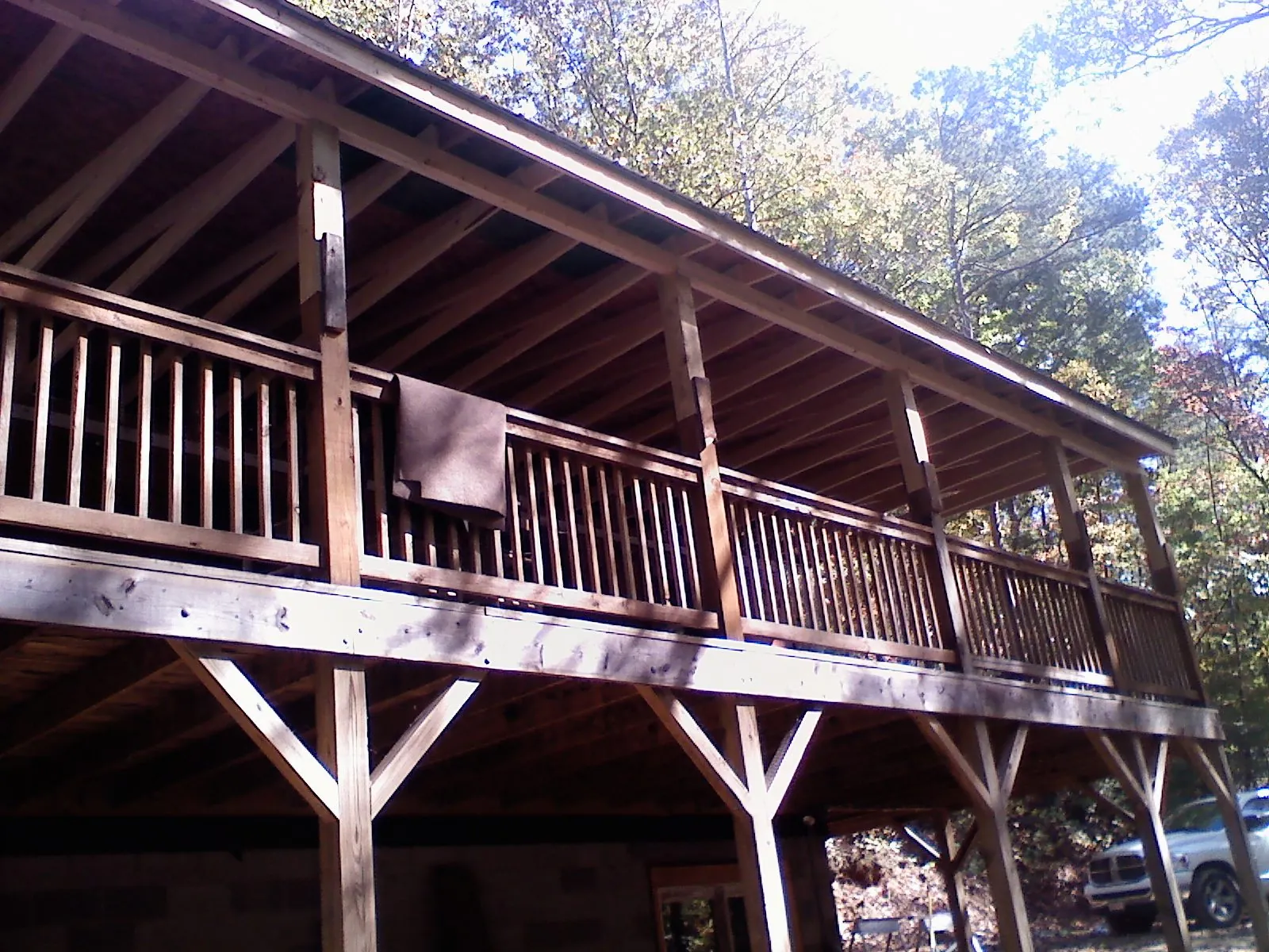 Timber framing under a new elevated porch and deck — Roof Leak Repair in Bergholz by Roofing Brothers